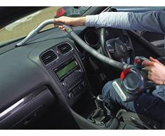 Black+Decker PD1200AV Aspirador de Mano para Coche, Ciclónico, Tubo Flexible, Adaptador para Mechero, 12 V, Rojo y Gris