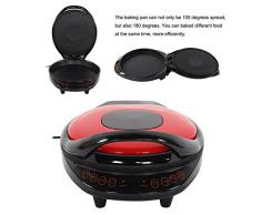 Grill Electrico, Sartén de Plancha Eléctrica, Doble Superficie de Cocción, Aperturas de Placas de 180º, Recubrimiento Antiadherente, Plancha de Asar Eléctrica
