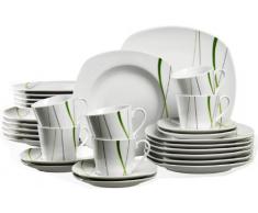 Ritzenhoff & Breker 594171 - Vajilla (30 Piezas), Color Blanco y Verde