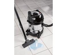 Clatronic BS 1285 Aspiradora en seco y húmedo, 1600 W, 20 litros, 1 Decibelios, Negro/Acero inoxidable