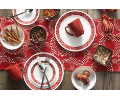 Corelle 3350 Vajilla, Vidrio, rojo
