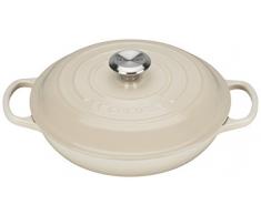 LE CREUSET Evolution Cacerola Baja Redonda, 2 L, para Todas Las Fuentes de Calor, Incl. inducción, Hierro Fundido, Crema Beige, 26 cm