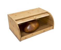Relaxdays Panera de bambú con Tapa Enrollable 40 x 27,5 x 16,5 cm, 40 x 16,5 x 27, 5 cm