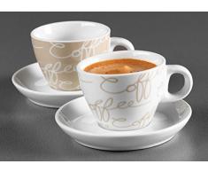 Ritzenhoff Breker Juego de Café Espresso Cornello, 2 Tazas con Plato, Crema, 80ml