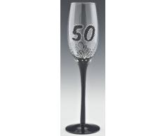 Boxer Gifts - Copa de champán, diseño conmemorativo de 50 cumpleaños