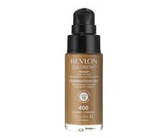 Revlon Colorstay 24H, Base de maquillaje para rostro, para cutis mixto/graso, con dosificador, color Beige (400 Caramel), 30ml