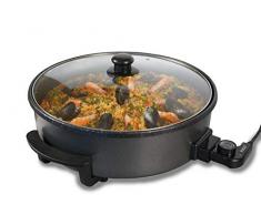 SOGO SS-10105 Multicazuela Eléctrica. Paellera, Sartén Eléctrica para Paella y Pizza, con Revestimiento de Piedra de 42cm de diámetro y 9cm de Profundidad. Base Antiadherente Libre de PFOA. 1500W