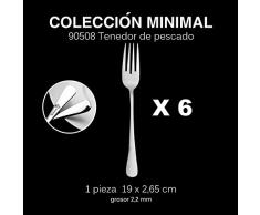 Mr. Spoon 6 Tenedor de Pescado Acero INOX. Colección Minimal 19x 2,65 cm