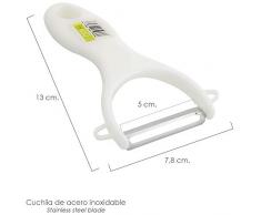 ORYX 5076070 Pelapatatas Con mango Plastico Cuchilla Acero Inoxidable 7,8 x 13 (Alt.) cm, Blanco