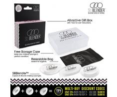 SILIBLENDER – Paquete con 3 esponjas de maquillaje de silicona profesionales con estuche- Núcleo de silicona 100% real – Aplique el maquillaje de forma fácil - Higiénica y fácil de limpiar sin desperdiciar nada de maquillaje