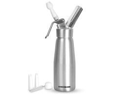 Galapar Sifón de Cocina Profesional, 500 ml Dispensador de Crema Batida de Acero Inoxidable para Crema montada Dispensador de espumas y cremas fría y Caliente