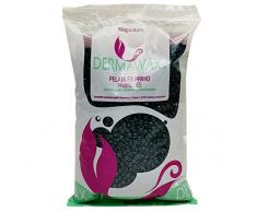 Dermawax 1 kg Azuleno perla de Cera caliente Cera depilatoria caliente, para pieles sensibles et normal, áreas faciales axilas, faciales Cera sobre, La carrocería completa Depilación brasileña
