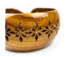 Nagina International - Cuenco de hilo tallado de palisandro con agujeros tallados | Accesorios de crochet | Nagina internacional, madera, marrón, Small