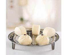 Soporte de vapor de acero inoxidable Bandeja de cocción al redonda para macetas sartenes, ollas de barro con patas de apoyo - Plata (S)