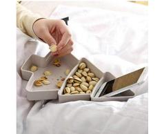 Angoter Árbol de Navidad Caja de Dulces Snacks Frutos Secos Semillas secas Frutas Placas de plástico Vajilla Cuchara Desayuno Bandeja de la Cocina casera Caja del Caramelo de Color al Azar