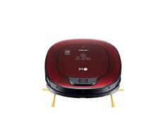 LG VR8602RR Hombot Turbo Serie 9 - Robot aspirador programable con doble cámara, para casas con niños y alfombras, colo rojo