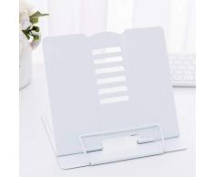 Magiin Soporte de Libros para Lectura de Metal Multifuncional A5 Sostenedor para Recetario de Cocina Marco de Lectura para Recetas Documentos Catálogos Perfecto para Lectores (Blanco)