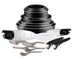 Tefal Ingenio L2009702 Juego De Sartenes Y Cacerolas, Revestimiento Antiadherente, Negro