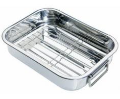 Kitchen Craft - Fuente de horno rectangular con rejilla (acero inoxidable), color plateado