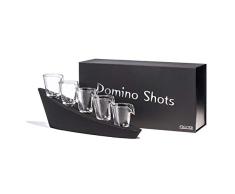 Froster Domino Shots Deluxe, cinco vasos de chupito en cascada, regalo de vodka para hombres, juego de bar