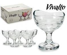 Vivalto Copa Helado Forma Ondulada 13,5cl Juego de 6 Unidades