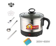 FYHDJ20 Sartén Eléctrica Multifunción De Acero Inoxidable Mini Dormitorio del Estudiante Olla Pequeña Eléctrica Tetera Eléctrica Fideos Pot Potencia Caliente 300W-600W