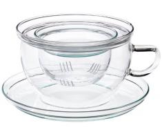 Trendglas Jena Tea Time - Taza para té con filtro de cristal (0,3 L)