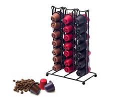 Winbang Soporte de cápsula, 42 piezas de metal Vertical Coffee Pod Rotary Holder Rack para Nespresso