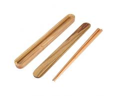 Fdit - Palillos de Madera portátiles en Estilo japonés con Palillos de Colores de Madera Extensibles