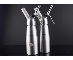 NRYBH - Sifón de cocina con dispensador profesional de crema batidor de aluminio + boquillas de decoración de acero inoxidable + tubo de repostería de plástico