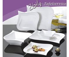 Lujo piezas 24 piezas Vajilla Porcelana Rectangular essservice Plato Set boda Compromisos Cumpleaños Harén