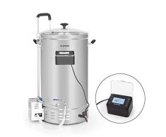 Klarstein Brauheld Pro caldero de mosto - olla de cocción de cerveza, 35 litros, 100-2500 W, MemoryBrew: 11 pasos programables, temporizador: 1-99 min, de 30 a 100 °C, Acero inoxidables 304