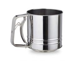 Relaxdays Tamiz de harina, Acero Inoxidable, plata