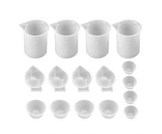 Artibetter 16 Piezas Vasos Medidores de Silicona Tazas de Medición de Silicona Reutilizable Herramientas de Bricolaje Cocina y Laboratorio