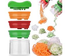 LANGING Cortador de Verduras Espiral Vegetal Cortador Manual para Zucchini Spiralizer Rallador