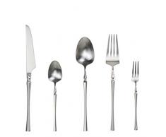 AF-WAN - Juego de cubiertos de acero inoxidable, juego de vajilla de alta calidad, multiusos, para el hogar y la cocina, con caja de regalo plata