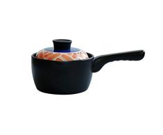 Cocina artesanal Sartén Leche Cerámica Japonesa De Alta Temperatura Resistente Pintada A Mano Salsa Salsa Salsa Cazuela De Piedra Olla 1.6L Suplemento de comida para bebés olla
