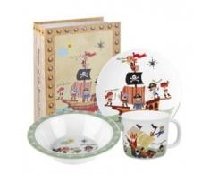 Little Rhymes Pirates - Vajilla de melamina (3 piezas), diseño de piratas, multicolor