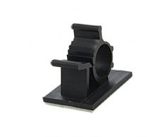 AKORD adhesiva nailon alambre ajustable Cable Clips Pinzas, Plástico, Negro, pack de 25