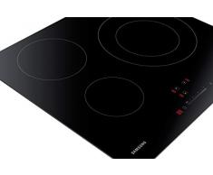 Samsung NZ63R3727AK - Placa de inducción, 3 fuegos, función apagado inmediato Quick Stop, función potencia adicional Power Boost, con detector tamaño sartenes/cacerolas, color negro