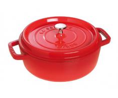 Staub 1112606 - Cocotte redonda baja, color rojo cereza, tamaño 26 cm