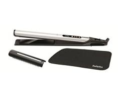 BaByliss ST455E Plancha de pelo Sensitive Edición Especial White&Gold, placas con cerámica negra anodizadas, 3 veces más suaves y duraderas, protección reforzada, iónica, 6 ajustes de 140º C-235º C