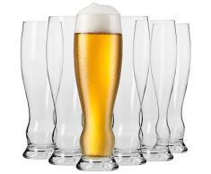 Krosno Vasos Copas de Weizen Trigo Cerveza | Conjunto 6 Piezas | 500 ML | Splendour Collection Uso en Casa, Restaurante y en Fiestas | Apto para Microondas y Lavavajillas
