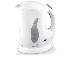 adler AD 02 Hervidor de Agua Eléctrico, 760 W, 0.6 litros, 0 Decibeles, Polímero Libre de BPA, Blanco