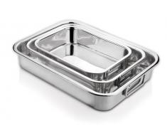 Ipac - Bandeja de horno cuadrada para lasaña (30 cm, acero inoxidable)