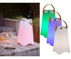 Lámpara LED de pie Calloon con cambio de color, altavoz Bluetooth y enfriador de bebidas, iluminación decorativa de estilo exclusivo.