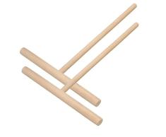 Pinzhi 2 x Sarten Crepes de Madera Espátulas Forma de T 12 x 16.6 cm