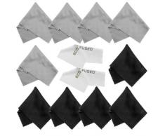 Paños de Limpieza de Microfibra - Paquete de 12 - Para Limpiar Anteojos, Gafas, Lentes de Cámara, iPad, Tablets, Phones, iPhone, Teléfonos Android, Laptops, Pantallas LCD y otras Superficies Delicadas
