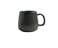 MIC-moonjack Taza De Oficina Retro Taza De Café De CeráMica 410 Ml Porcelana Artesanal Gris Oscuro