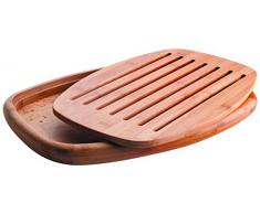 Lacor - 60491 - Tabla De Cortar Para Pan Oval Bambu 40x27x3 cm